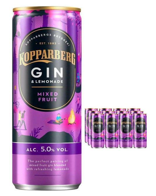 Kopparberg Mixed Fruit Gin and Lemonade Premixed Can Multipack |Buy online with UK delivery at Drinks Yard | www.drinksyard.co.uk