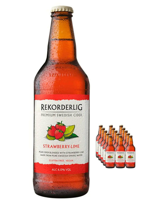 Rekorderlig Strawberry & Lime Cider Multipack 15 x |Buy online with UK delivery at Drinks Yard | www.drinksyard.co.uk