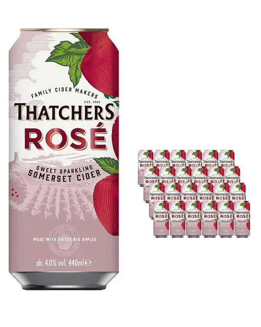 Thatchers RosŽ Cider Can Multipack BBE 15/01/2024 |Buy online with UK delivery at Drinks Yard | www.drinksyard.co.uk