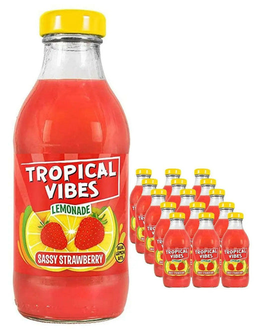 Tropical Vibes Lemonade Sassy Strawberry Multipack 15 x |Buy online with UK delivery at Drinks Yard | www.drinksyard.co.uk